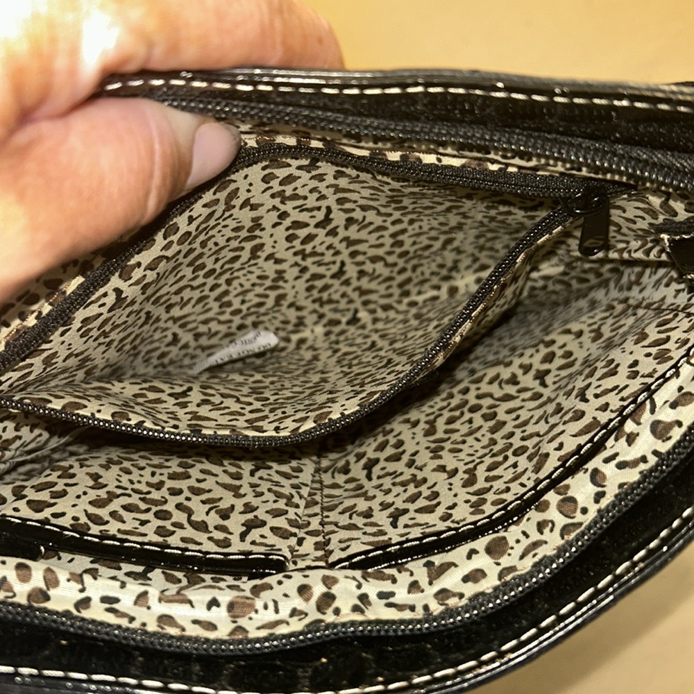 Expandable Patchwork Leather Crossbody Messenger … - image 3